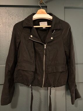 Black Moto Zip Jacket for Women